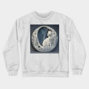 [AI Art] Moon Cat, Art Deco style Crewneck Sweatshirt